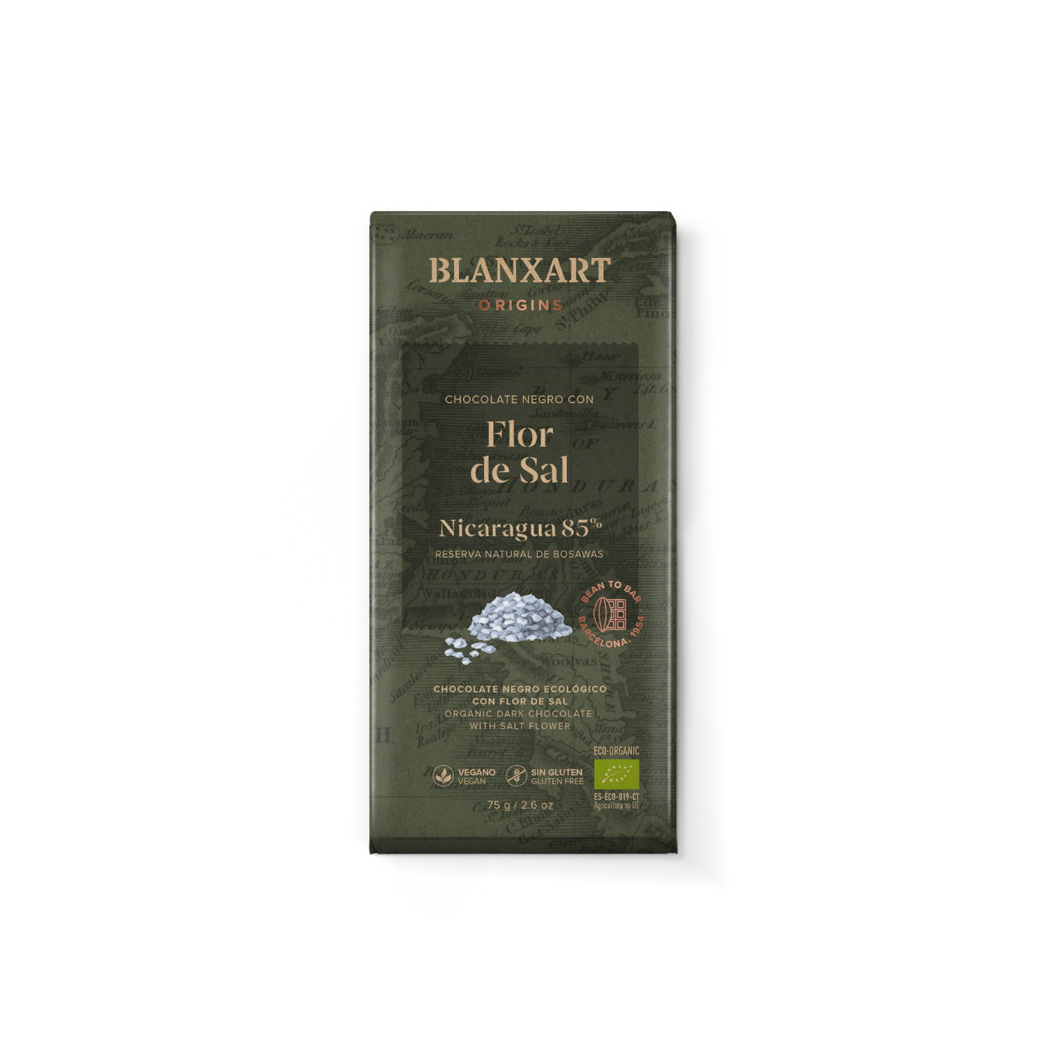 Blanxart Origins Nicaragua 85% s solnim cvetom – ekološka temna čokolada 75 g