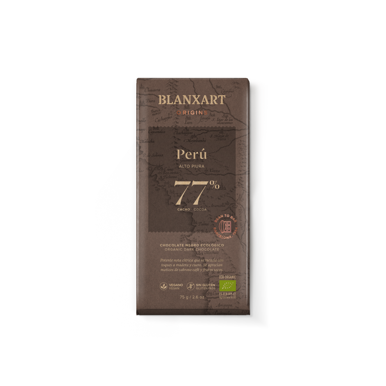 Blanxart Origins Perú 77% – ekološka temna čokolada 75 g