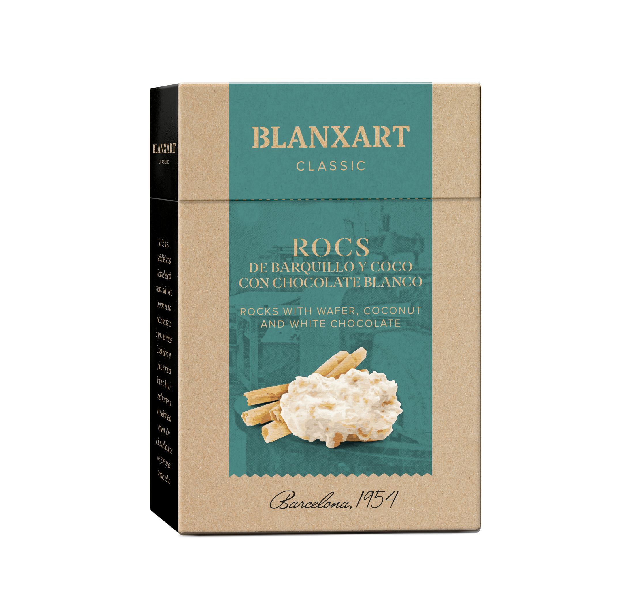 Blanxart Rocs Hrustljavi vafelj z kokosom in belo čokolado 100 g